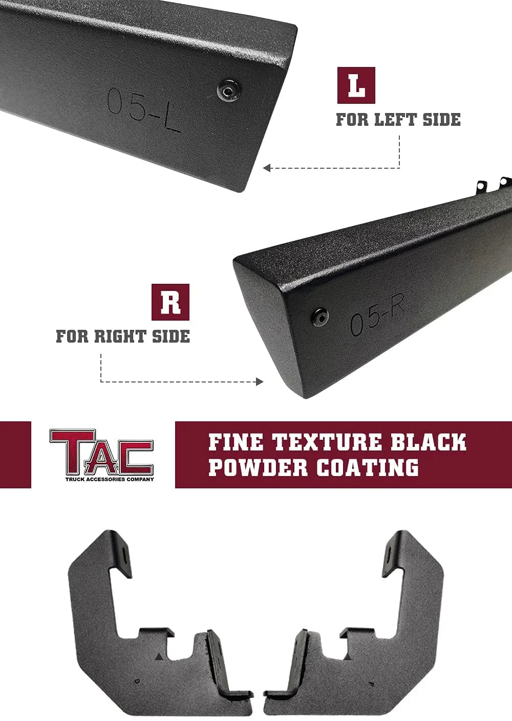 Black Off-Road Running Boards for Jeep Wrangler JK 2 Door (2pcs) V894293