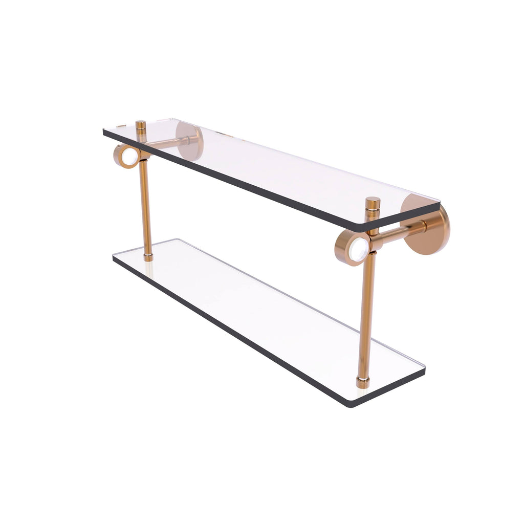 22 in. Two Tiered Glass Shelf Brushed Bronze O27770