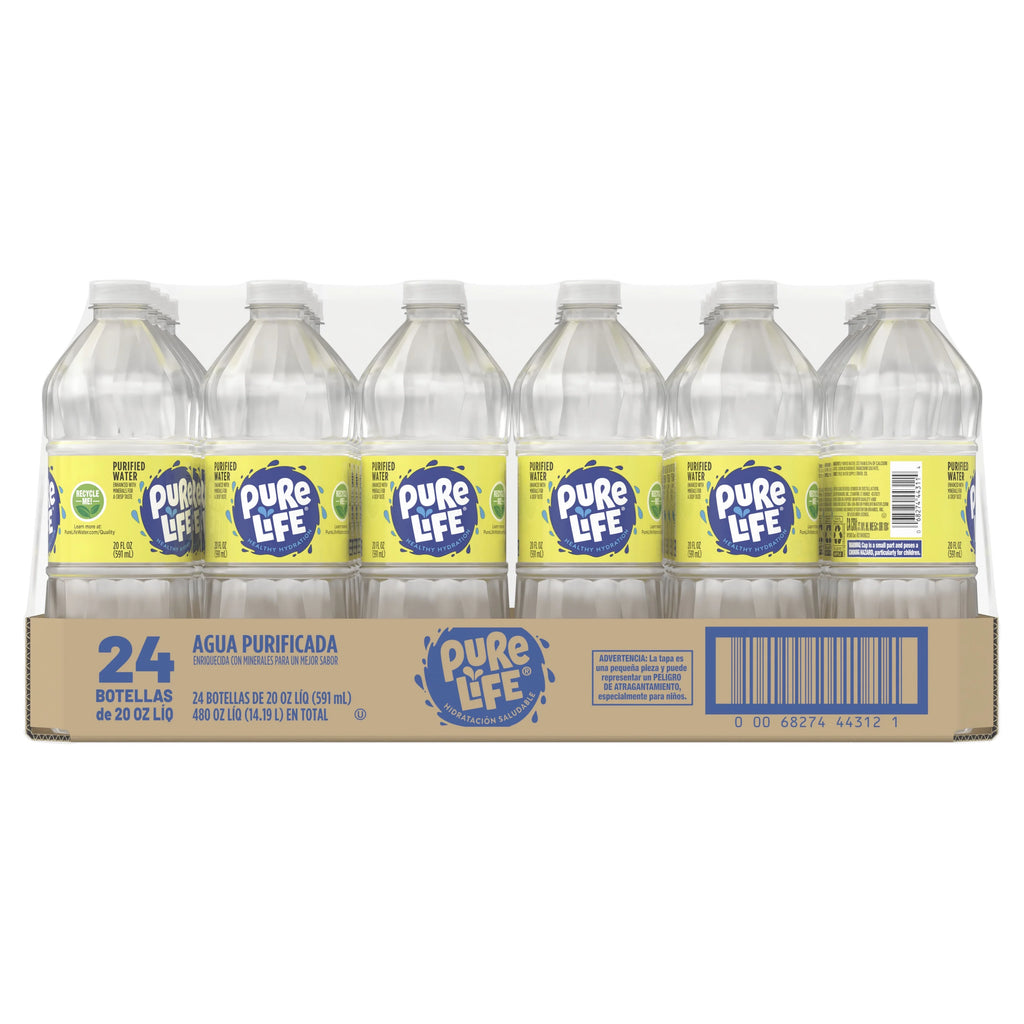 24 Pack Purified Bottled Water, 20 Fl Oz Z560001