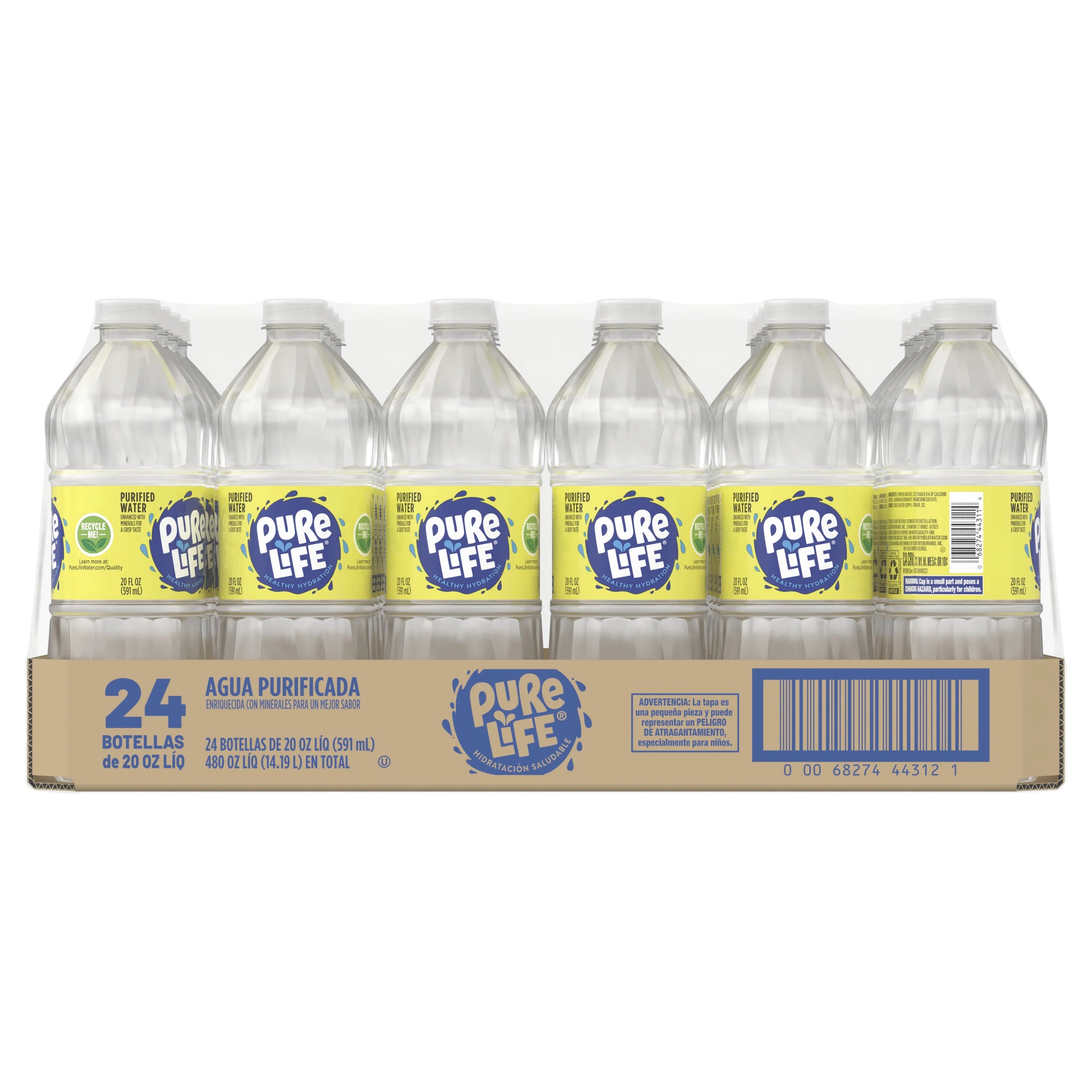 24 Pack Purified Bottled Water, 20 Fl Oz Z560001