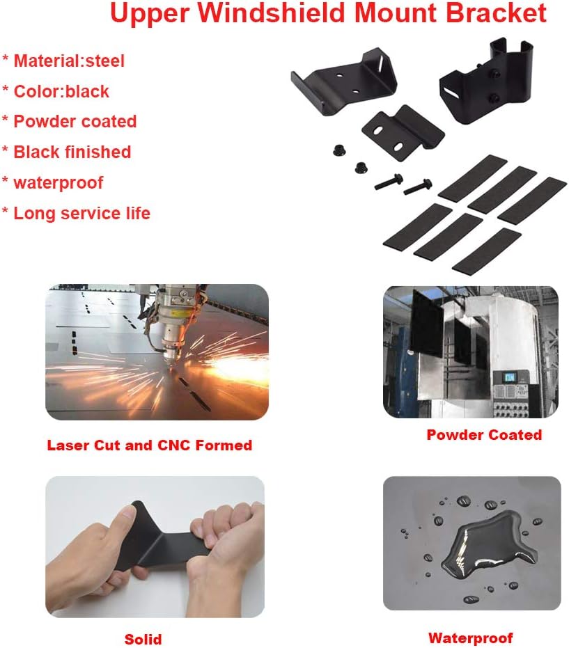 Upper Windshield LED Light Bar Mounting Brackets Pack of 2 P2393