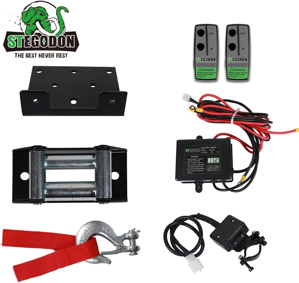 4500 lb. 12V Steel Cable Electric Winch with Wireless Remote U4212