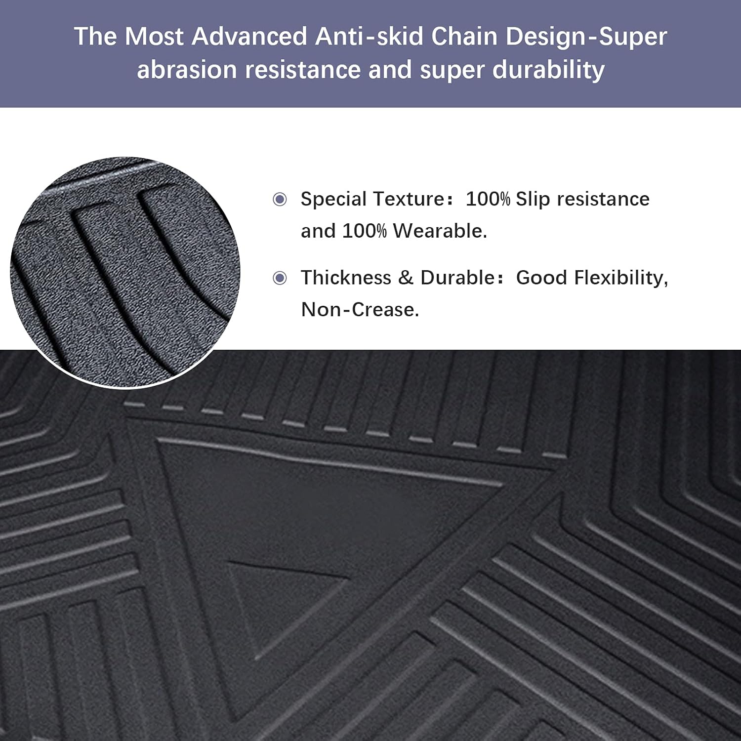 Black TPO Waterproof Rear Cargo Tray Trunk Floor Mat Protector Y934