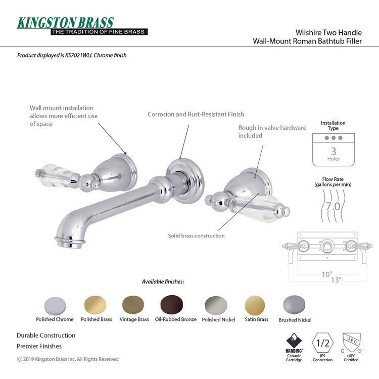 Oil Rubbed Bronze Wall Mount Roman Tub Faucet Q2438