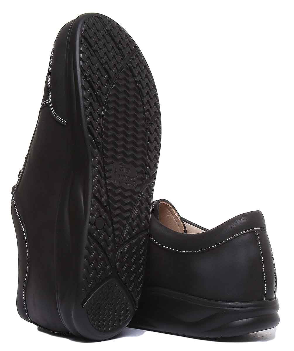 Black Lace Up Comfort Shoes Z4499