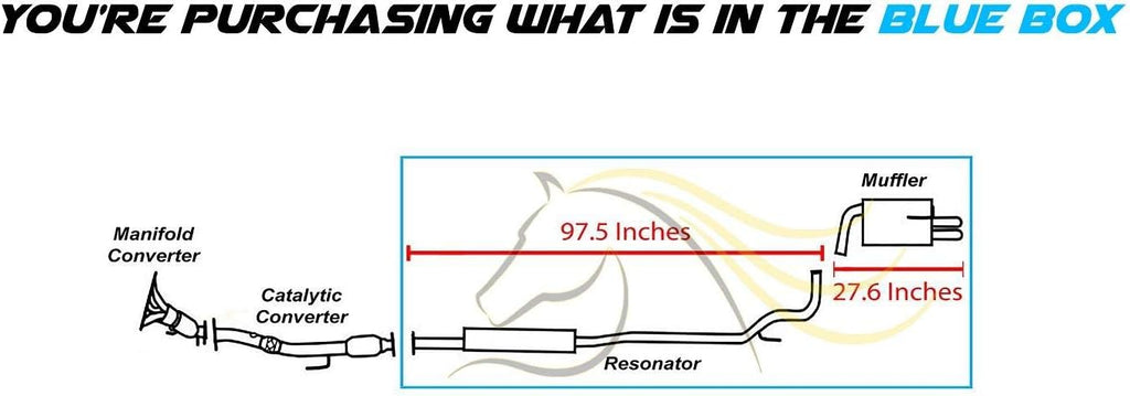 Stainless Steel Resonator Muffler Exhaust System Kit M9716