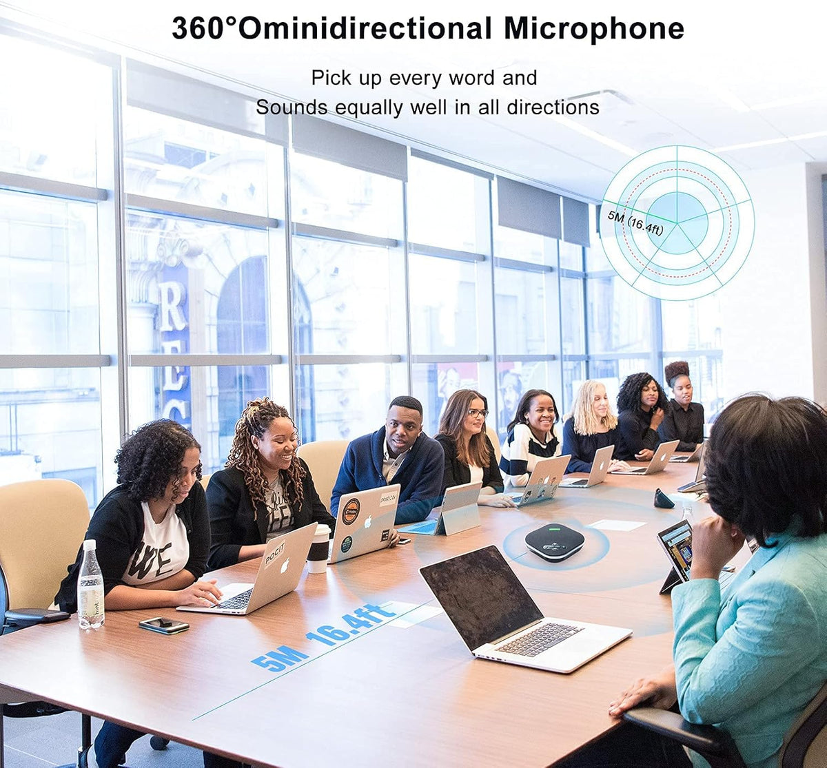 Wireless Speakerphone Conference Speaker with 4 Mics M524373