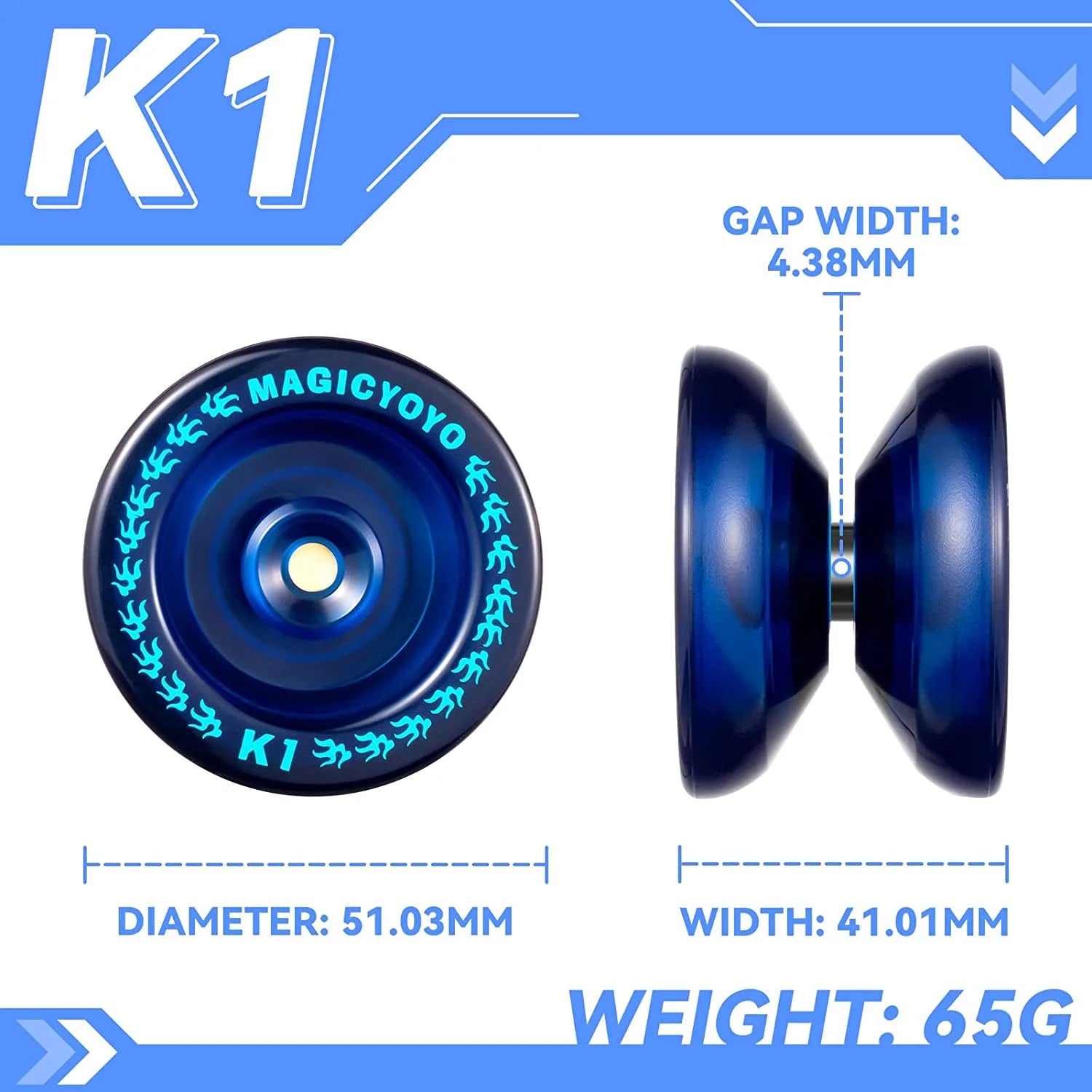 Blue Responsive Plastic Yoyo with 6 Strings M4856