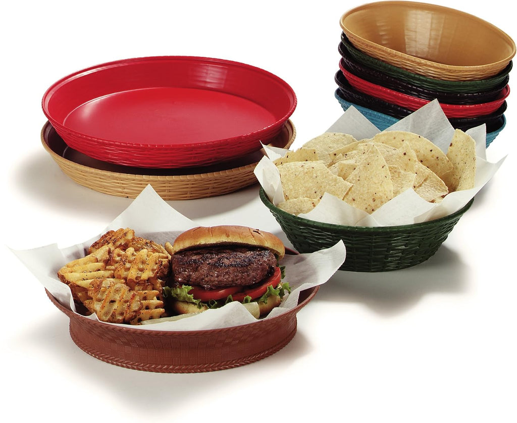 Oval Serving Basket, 9 x 6, Green (Pack of 12) K32799