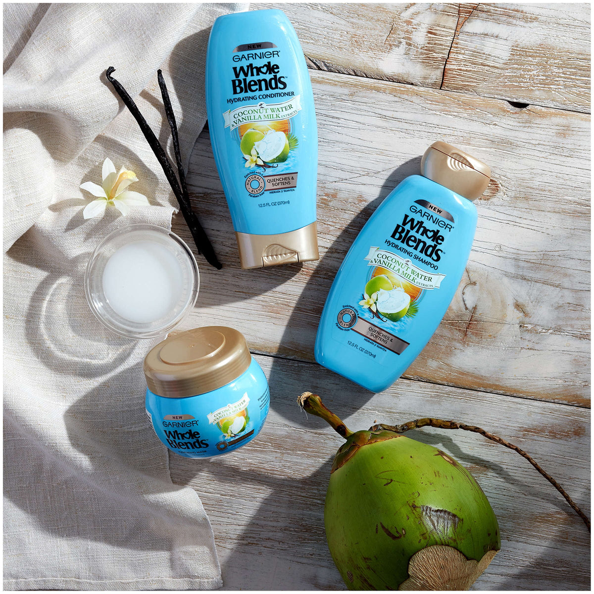 12.5 FL OZ Shampoo with Coconut Water & Vanilla Milk Extracts O6119
