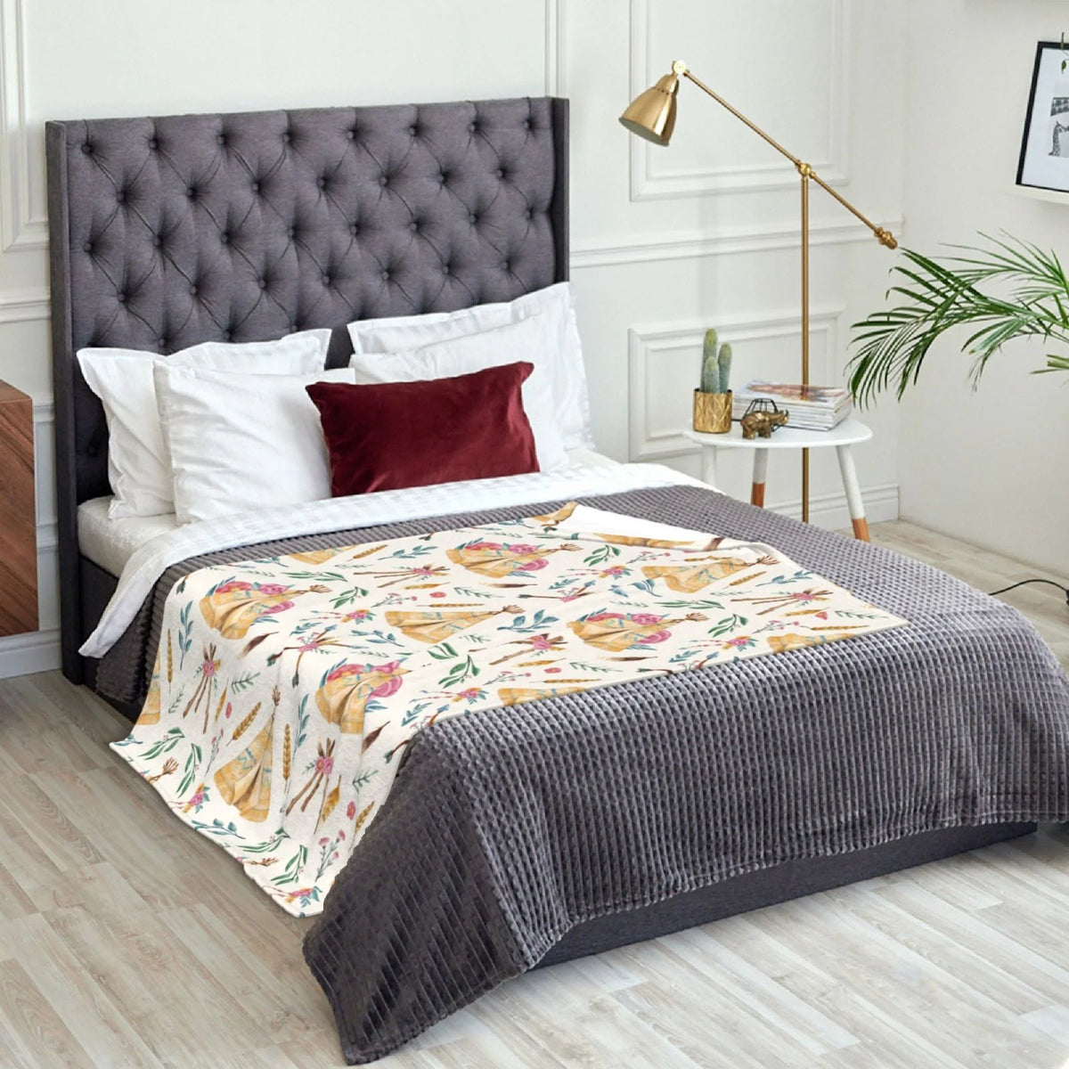 Flannel Throw Blanket, 50 x 70 inches I8135
