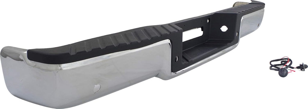 Chrome Steel Step Bumper with Rear Object Sensor Holes C67710
