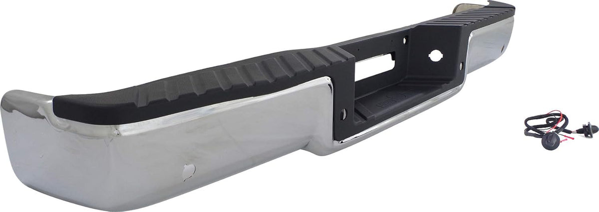 Chrome Steel Step Bumper with Rear Object Sensor Holes C67710