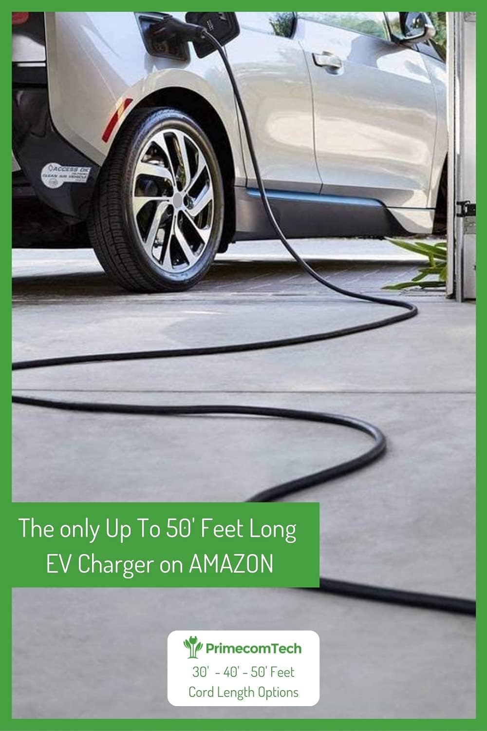 Level 2 Electric Vehicle Charger Amperage Adjustable 40Ft Cable EVSE Plug-in Hybrid Q962