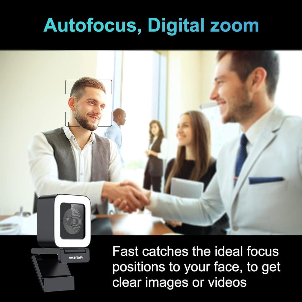 4K HD Webcam with Light Microphone, 2 Built-in Noise Reduction Mics, Autofocus, 30fps Type C USB2.0, with Tripod Z6717