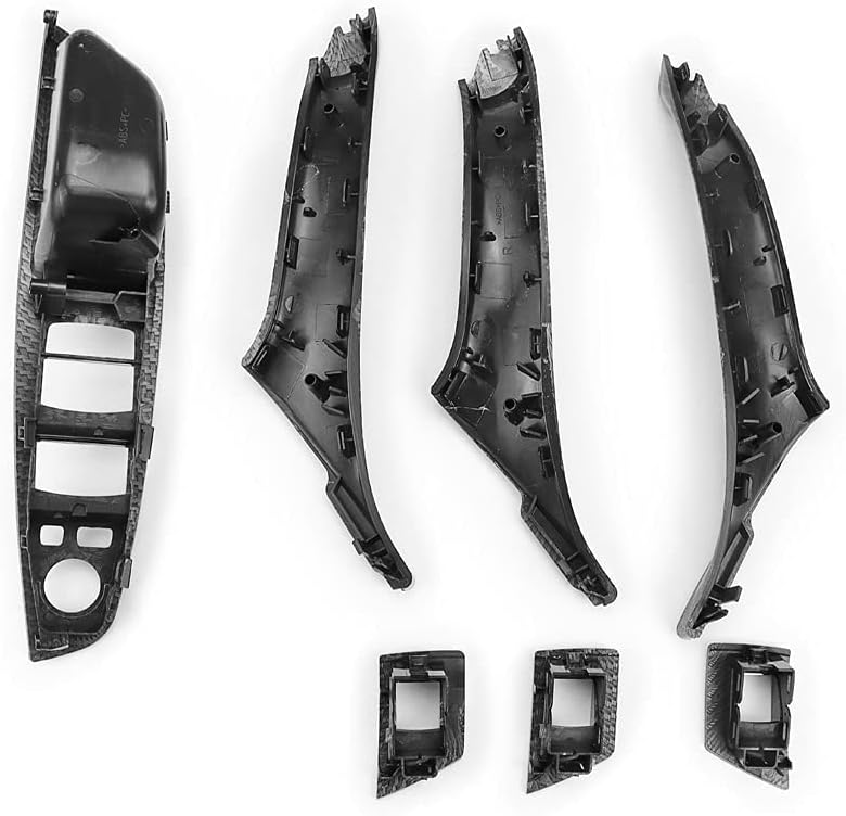 Carbon Fiber Window Switch Armrest Panel Inner Door Pull Handle Trim Cover S666