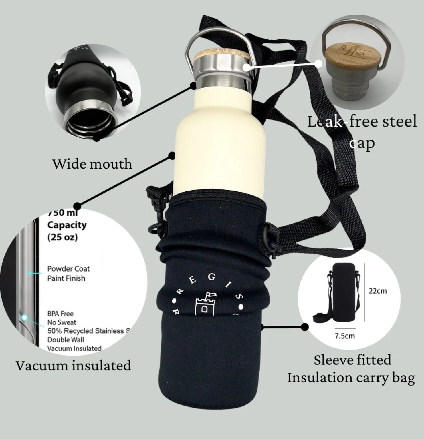 LIME Stainless Steel Sports Water Bottles 25oz K13505