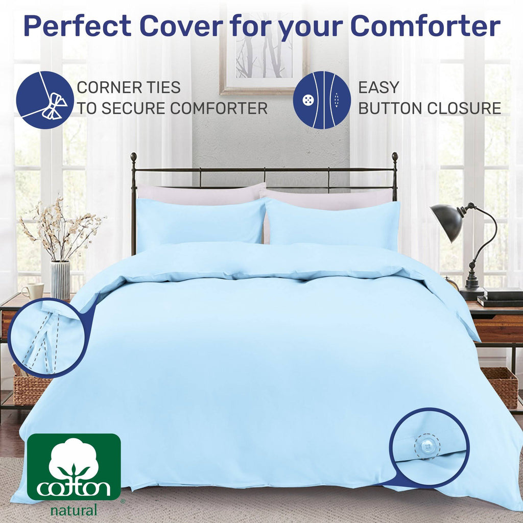 Oversized King 3 PC Black 100% Sateen Cotton Duvet Cover Set Y799