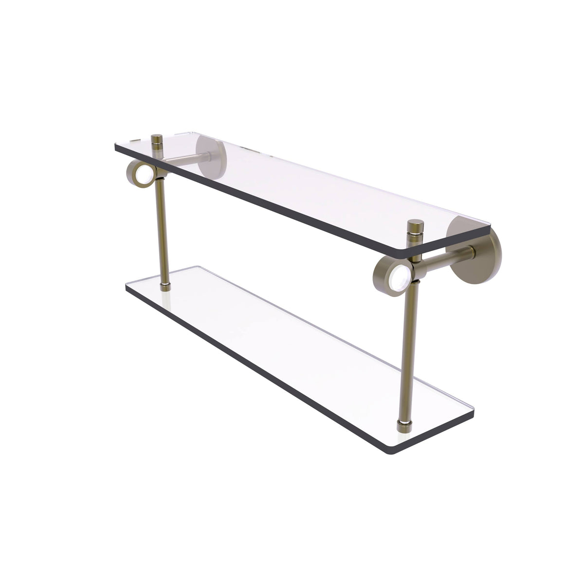 22 in. Two Tiered Glass Shelf Brushed Bronze O27770