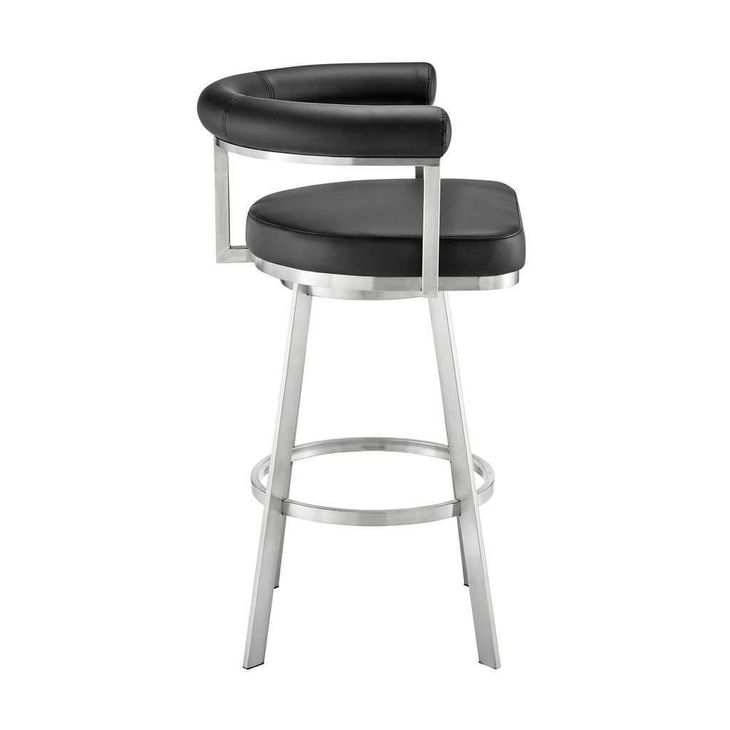 Black/Chrome Swivel Bar Stool K13771