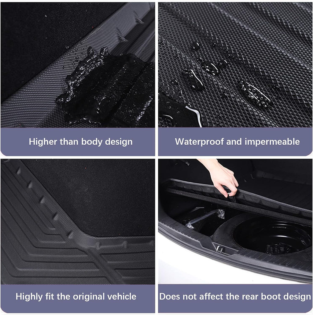 Black TPO Waterproof Rear Cargo Tray Trunk Floor Mat Protector Y934