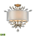 Aged Silver 3 Light LED Semi Flush A440411