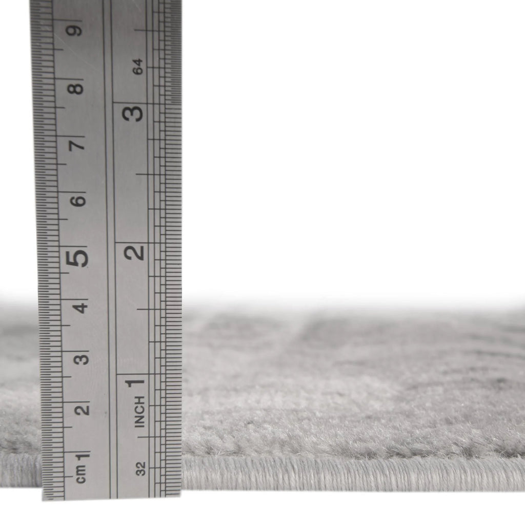 Light Gray/Gray Round Abstract Rug W54452