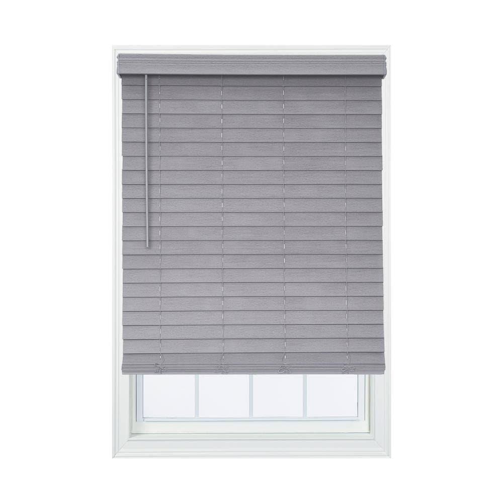 Cordless Gray Faux Wood Room Darkening Horizontal Blinds F43009