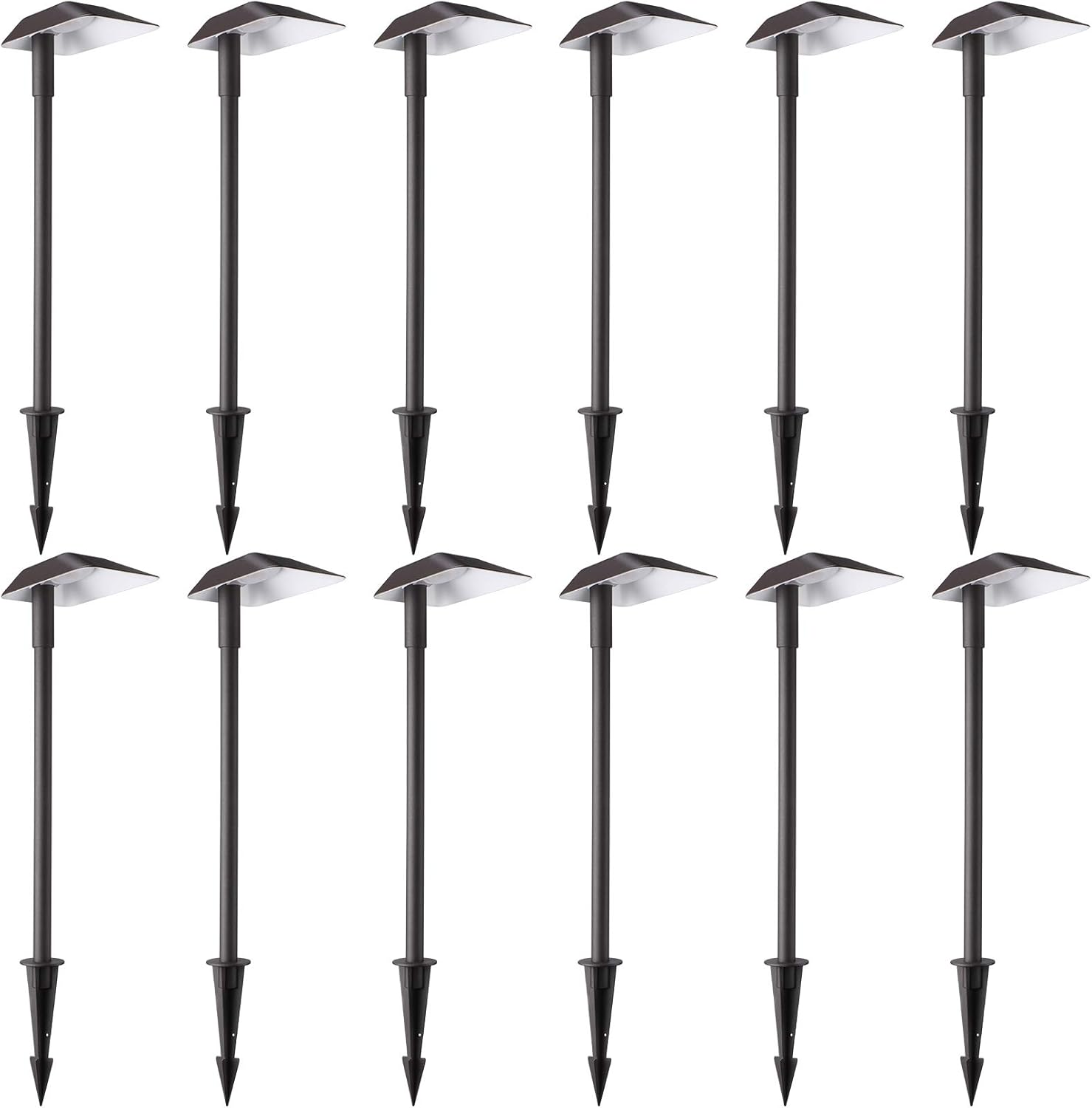 12-Pack 5W LED Landscape Lighting, 12V-15V AC/DC Low Voltage Outdoor Lights, 5000K Daylight X565934