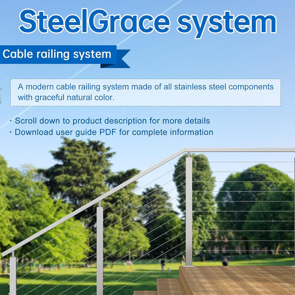 Stainless Steel Brushed Rectangle Weldless Flat Top Cable Railing Post L6634