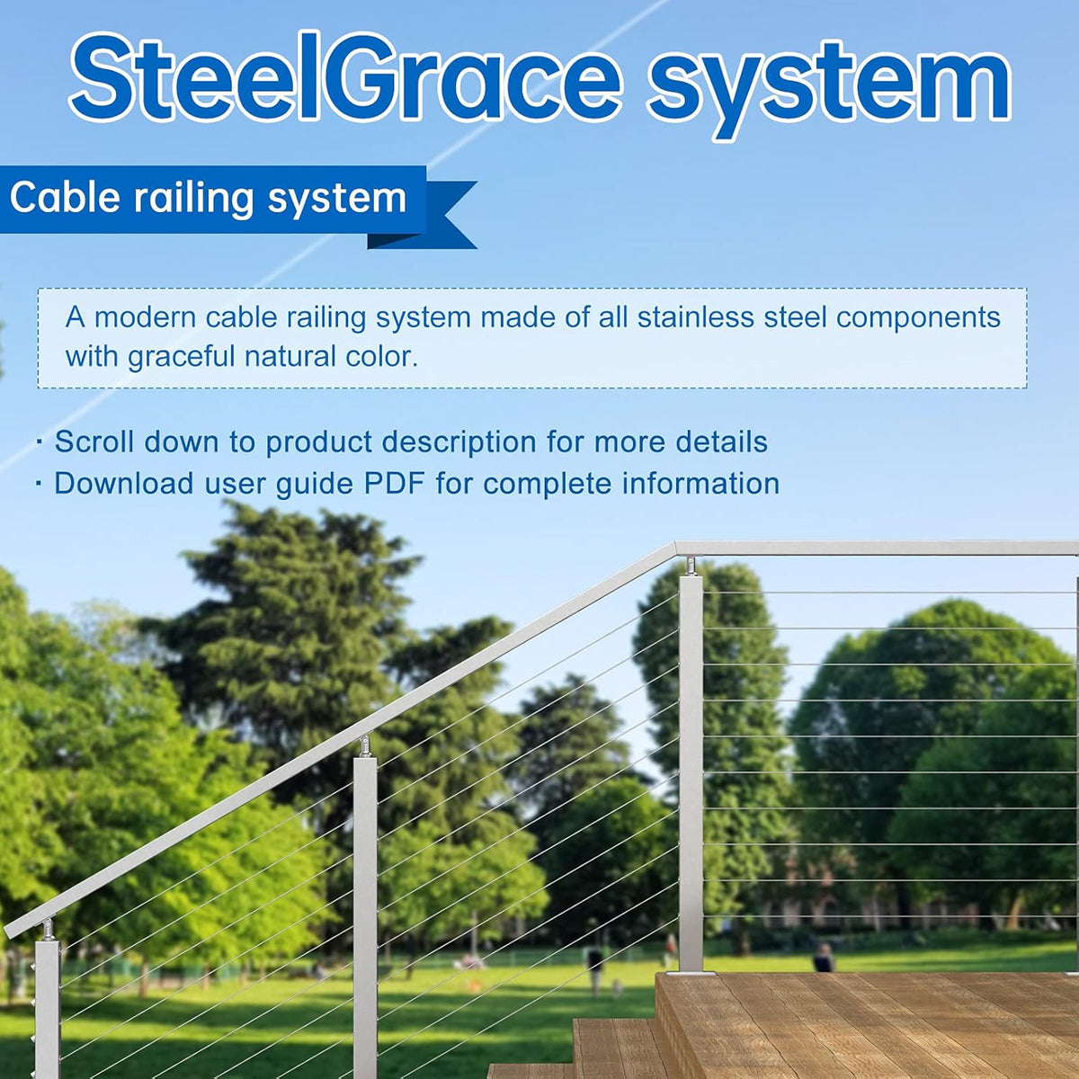 Stainless Steel Brushed Rectangle Weldless Flat Top Cable Railing Post L6634