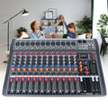12 Channel Audio Mixer Bluetooth USB DJ Sound Mixing Console B731337