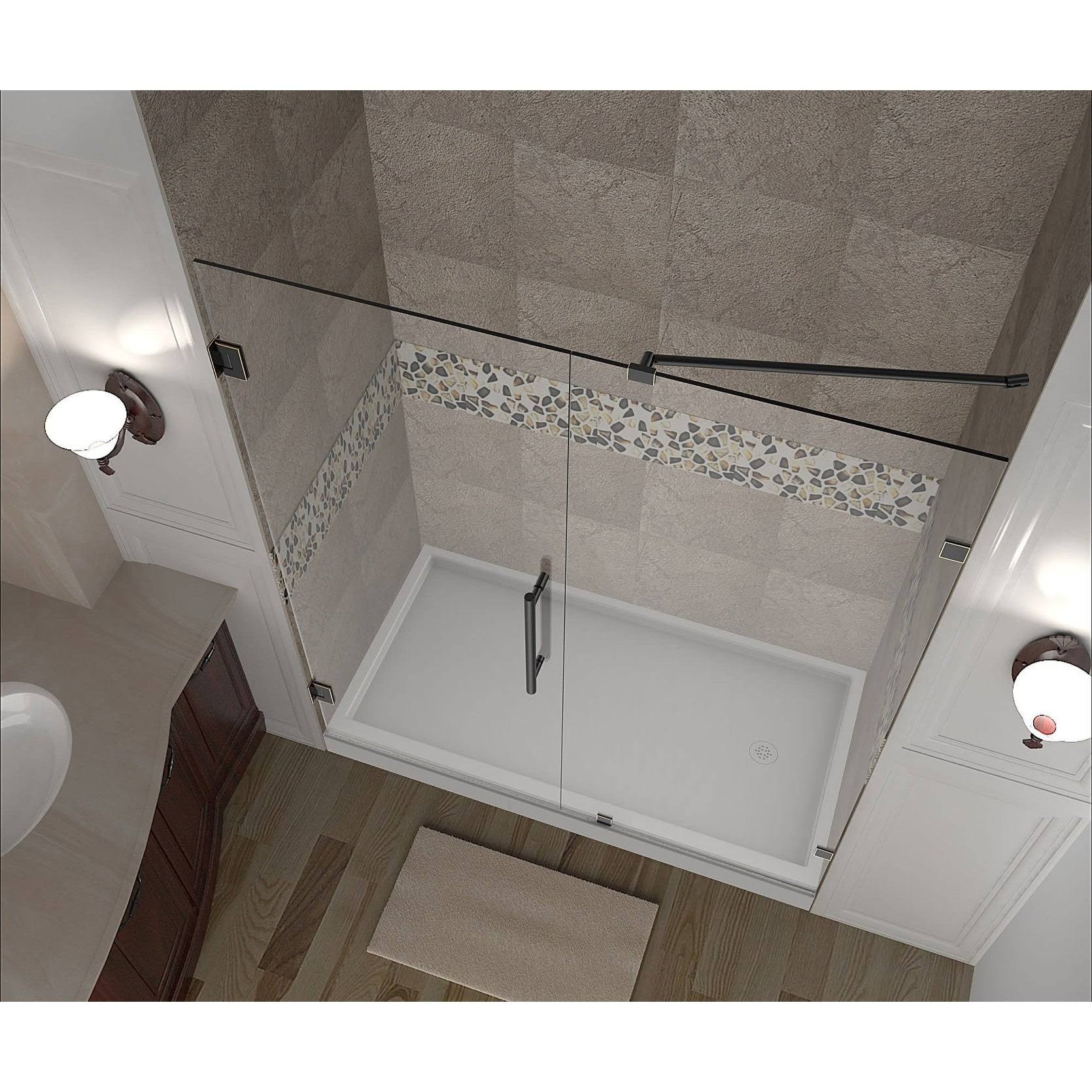 Frameless Hinged Shower Door, 55x22 x 72 P245562