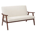White Fabric Settee Loveseat Z296