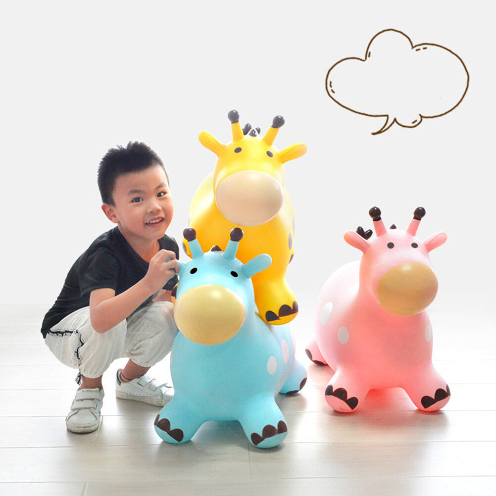 Inflatable Jumping Horse Toy with Air Pump (Pink) H37974