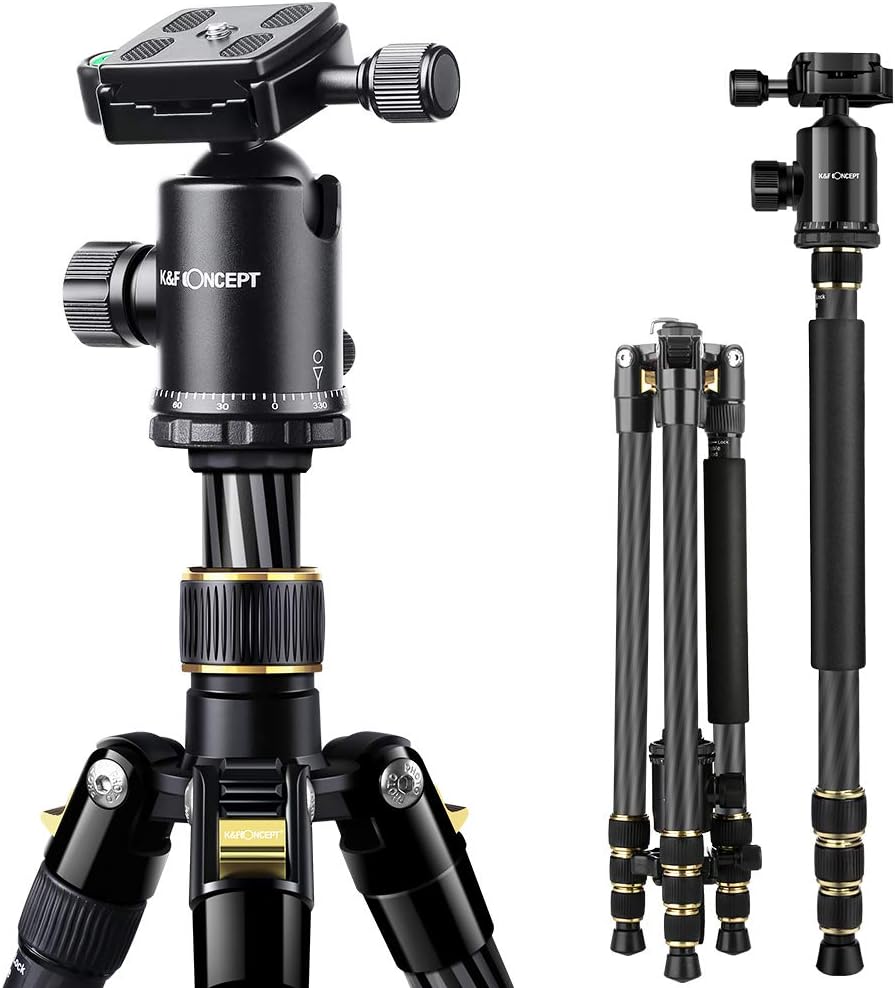 66 inch Carbon Fiber Camera Tripod with Monopod I272