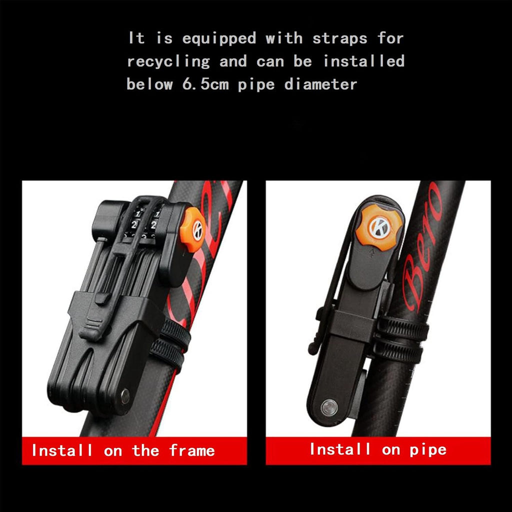 Code Lock with 4 Password Anti-Theft, Heavy Duty Bicycle Security Combination Chain Lock, Pack of 2 S6789