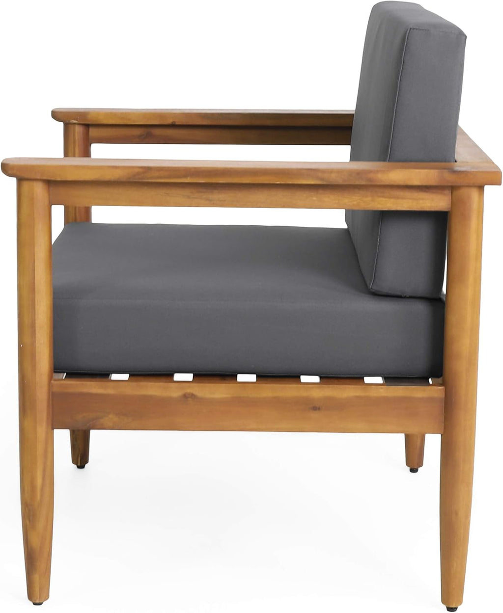 Outdoor Acacia Wood Club Chair Set of 2 Teak Dark Gray M103