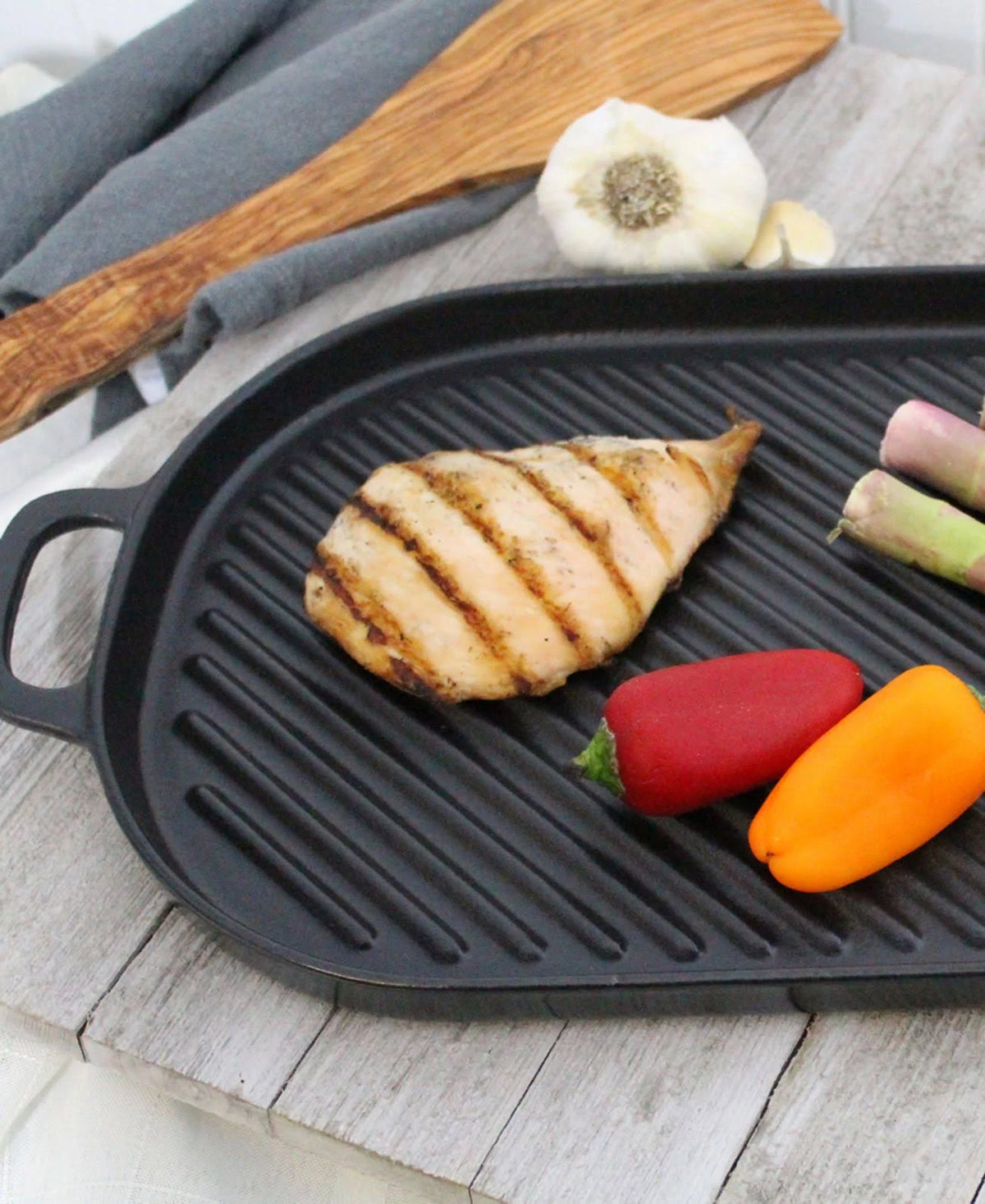 Black Oval Cast Iron Grill Pan W337