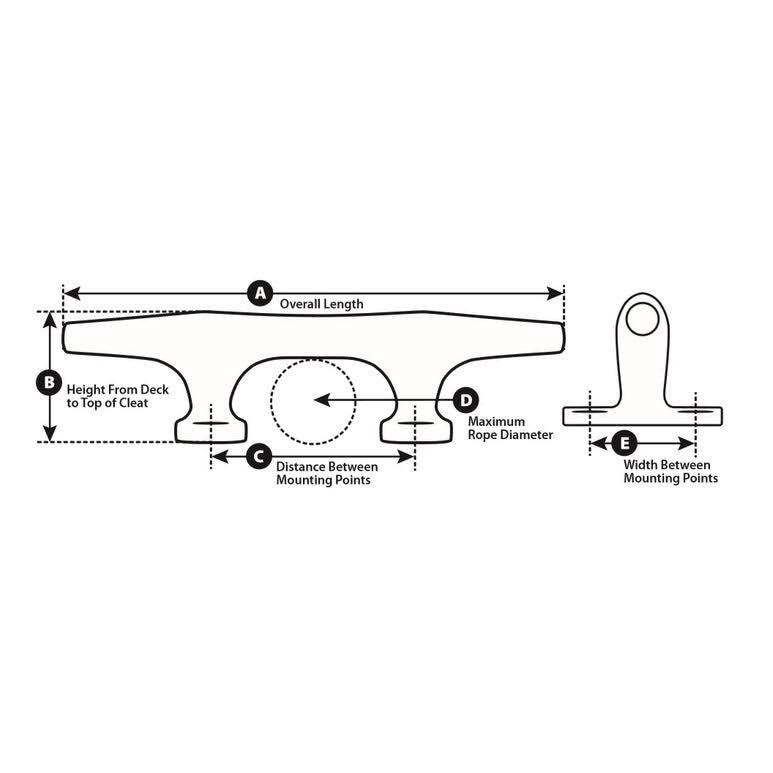 316 SS Hollow Base Cleat - 12x22 W393418