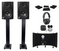 Active Studio Monitors with Stands Headphones Mic Shield U243068