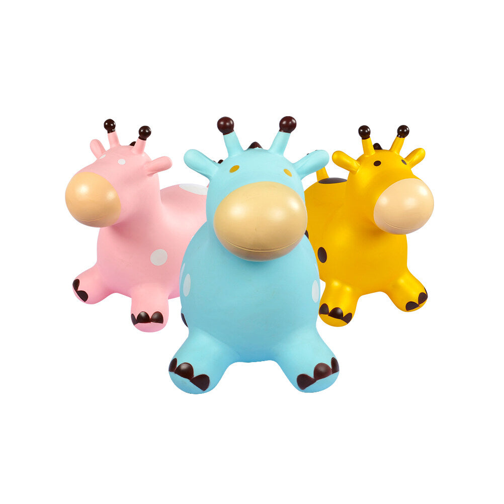 Inflatable Jumping Horse Toy with Air Pump (Pink) H37974