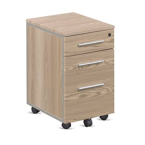 Mobile File Pedestal Espresso Laminate with Brushed Nickel Handles F266