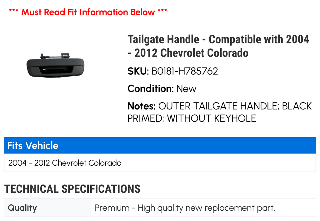 Tailgate Handle T3734