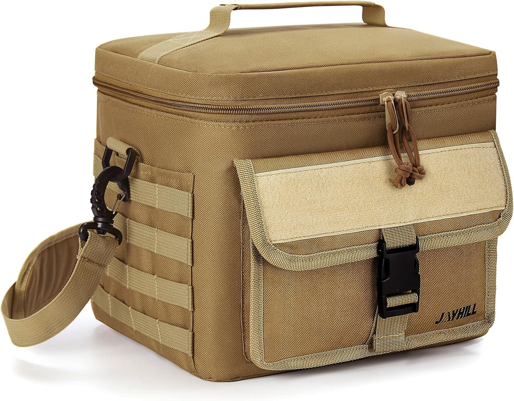 Black Insulated Tactical Lunch Bag with Shoulder Strap D8118