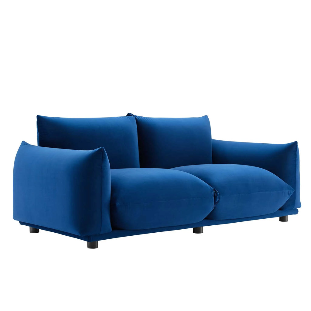 Navy Performance Velvet Loveseat Y9909