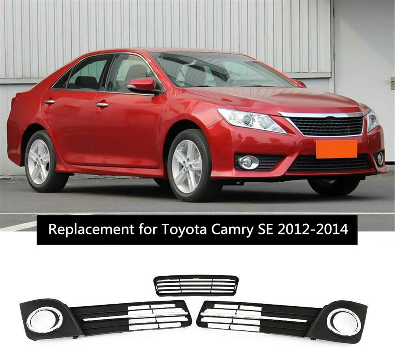 Front Bumper Lower Grille Fog Lamp Cover Bezel Set for Toyota Camry SE 2012-2014 V821