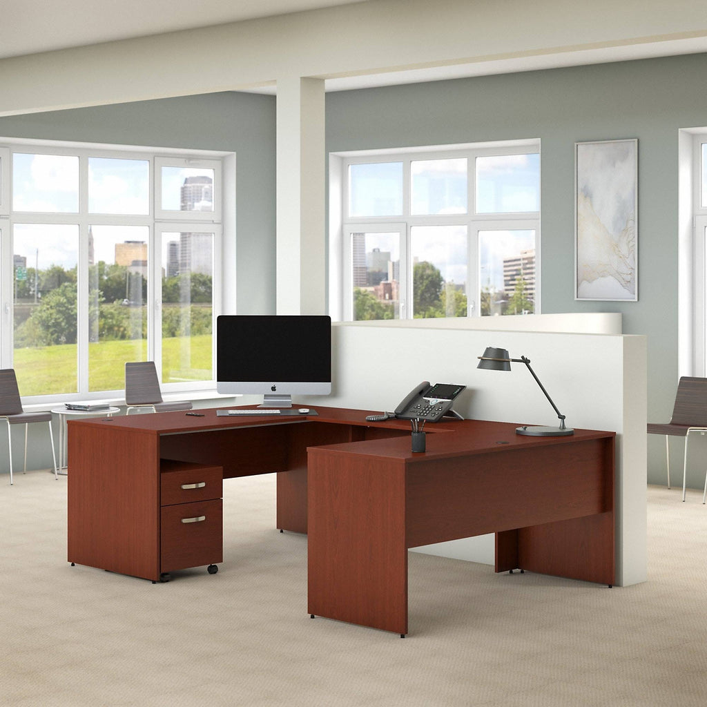 60W U Shaped Desk with Mobile File Cabinet G3246