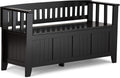 Solid Wood Entryway Storage Bench with Safety Hinge G304