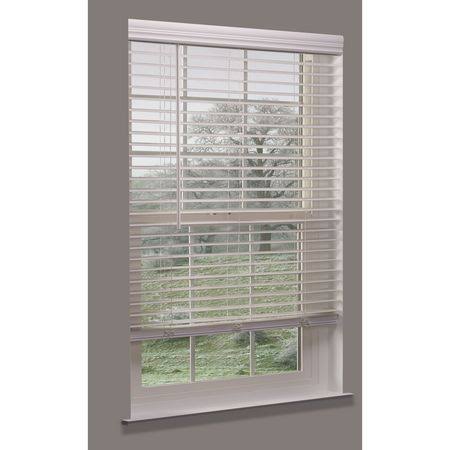 Cordless Faux Wood Blind, White, 32x22w x 64 G217